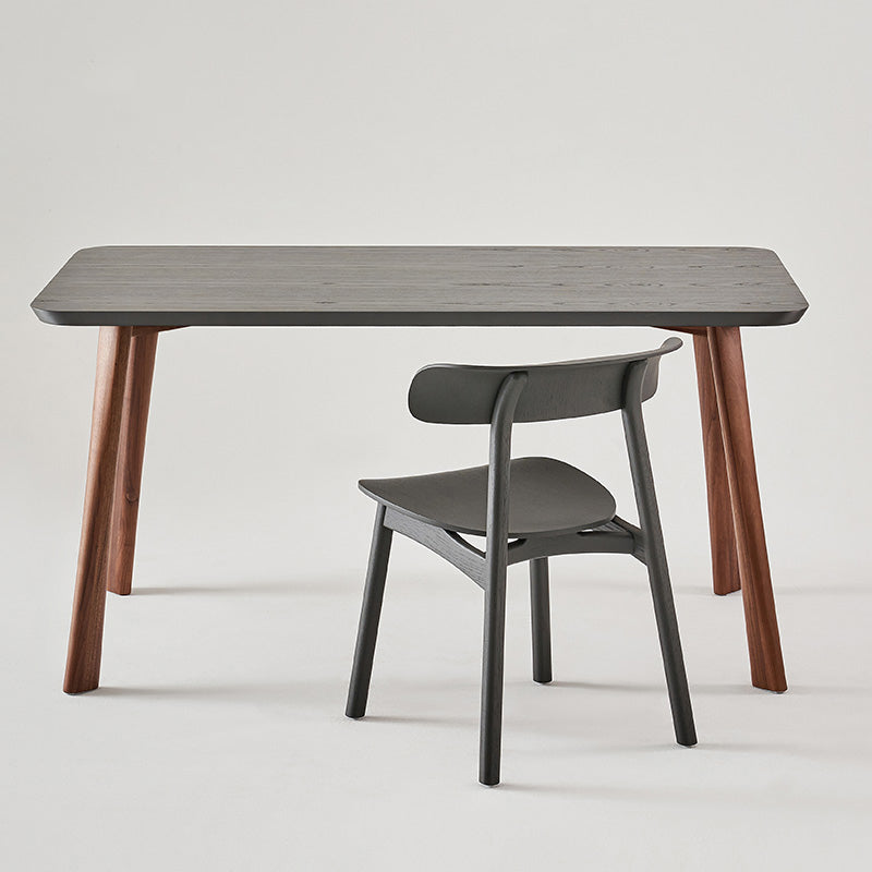 Loft Square Table - Charcoal & Walnut