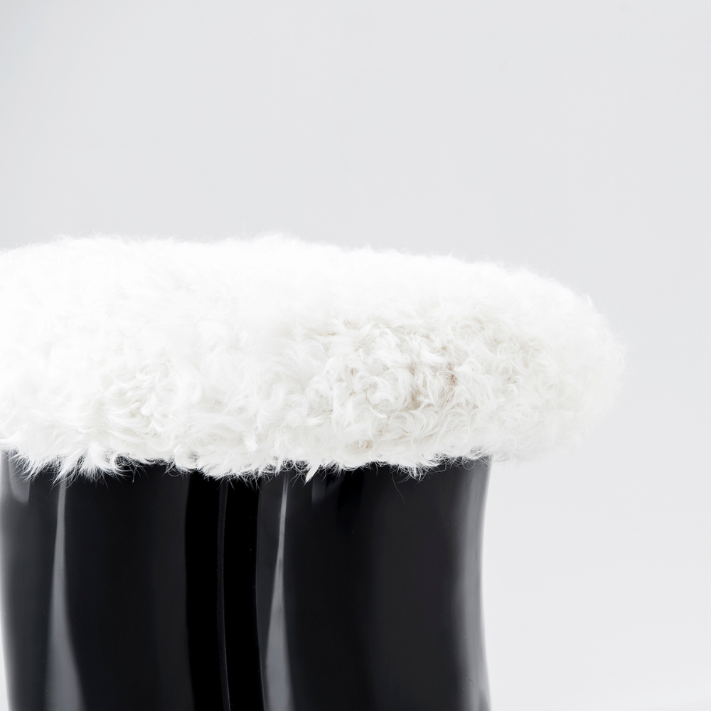 Wiggle Stool with Wool Seat