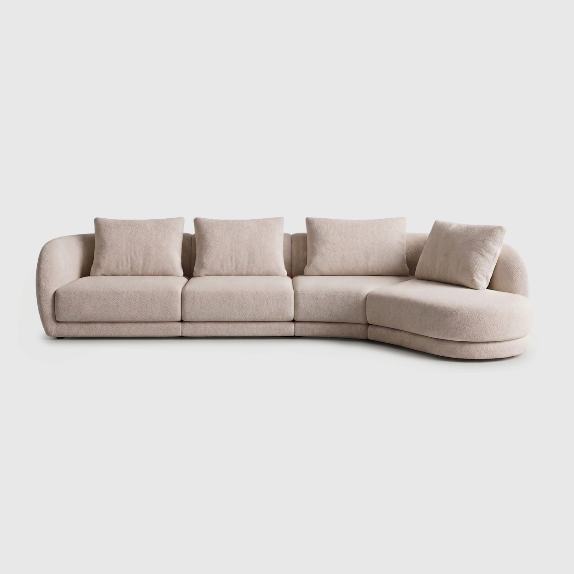 Cirra Sofa - 4 Seater Curved Chaise Sofa