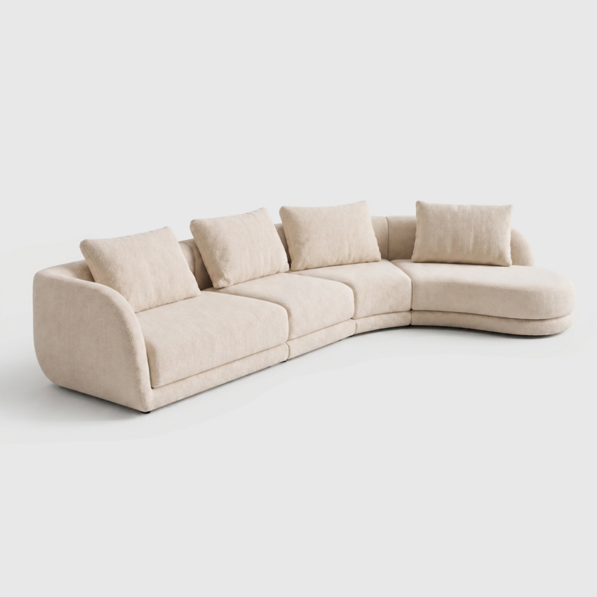 Cirra Sofa - 4 Seater Curved Chaise Sofa