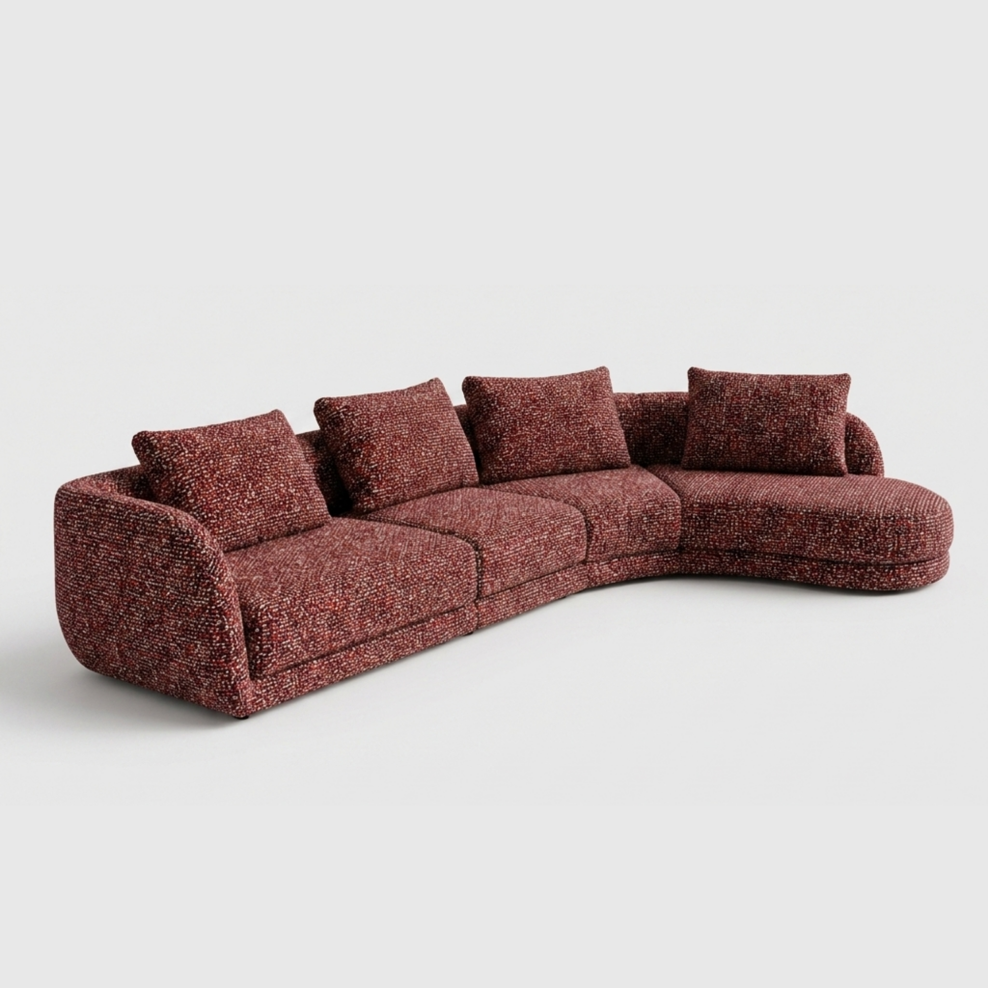 Cirra Sofa - 4 Seater Curved Chaise Sofa