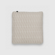 Zen Square Cushion – White Line Geometric