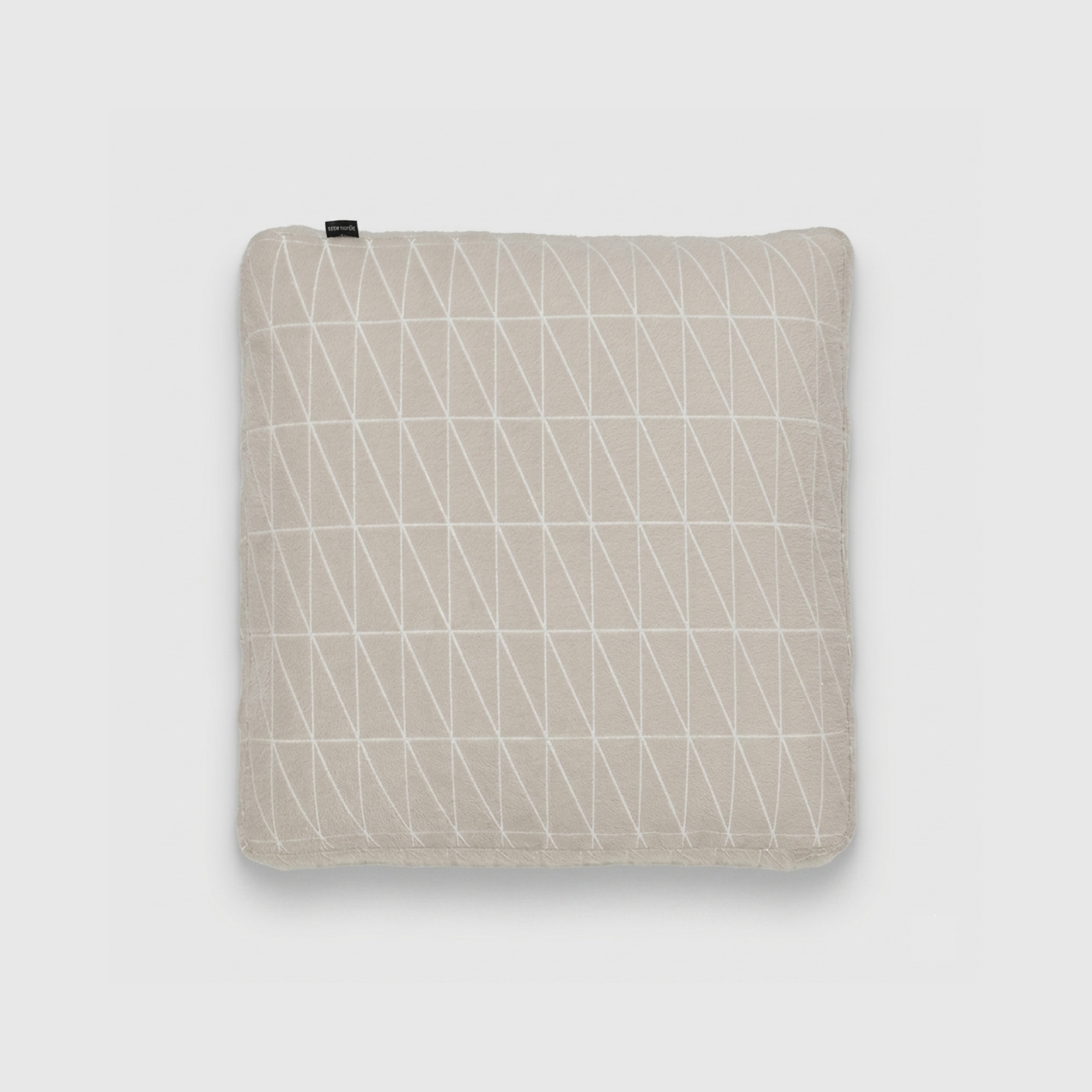 Zen Square Cushion – White Line Geometric