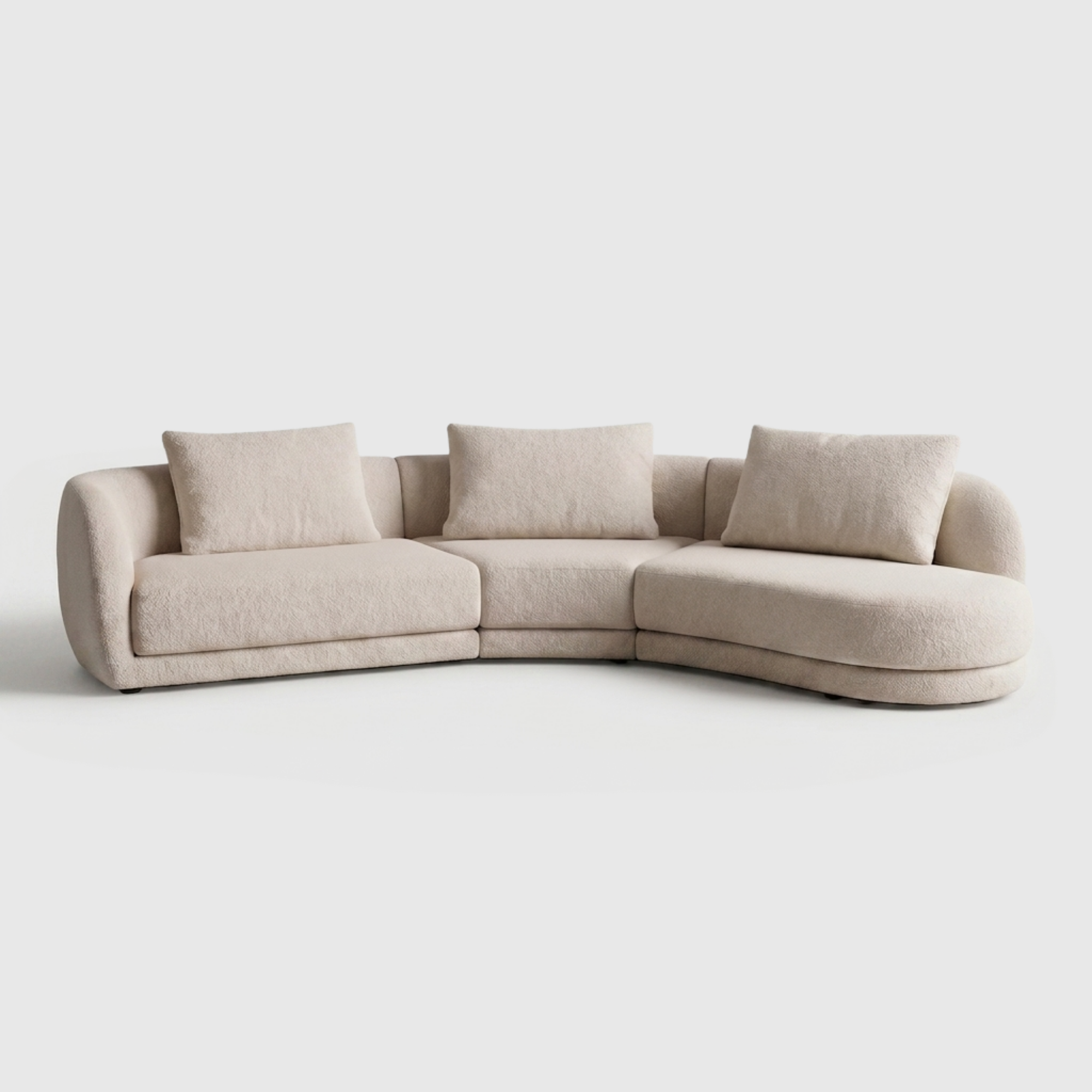 Cirra Sofa - 3 Seater Curved Chaise Sofa