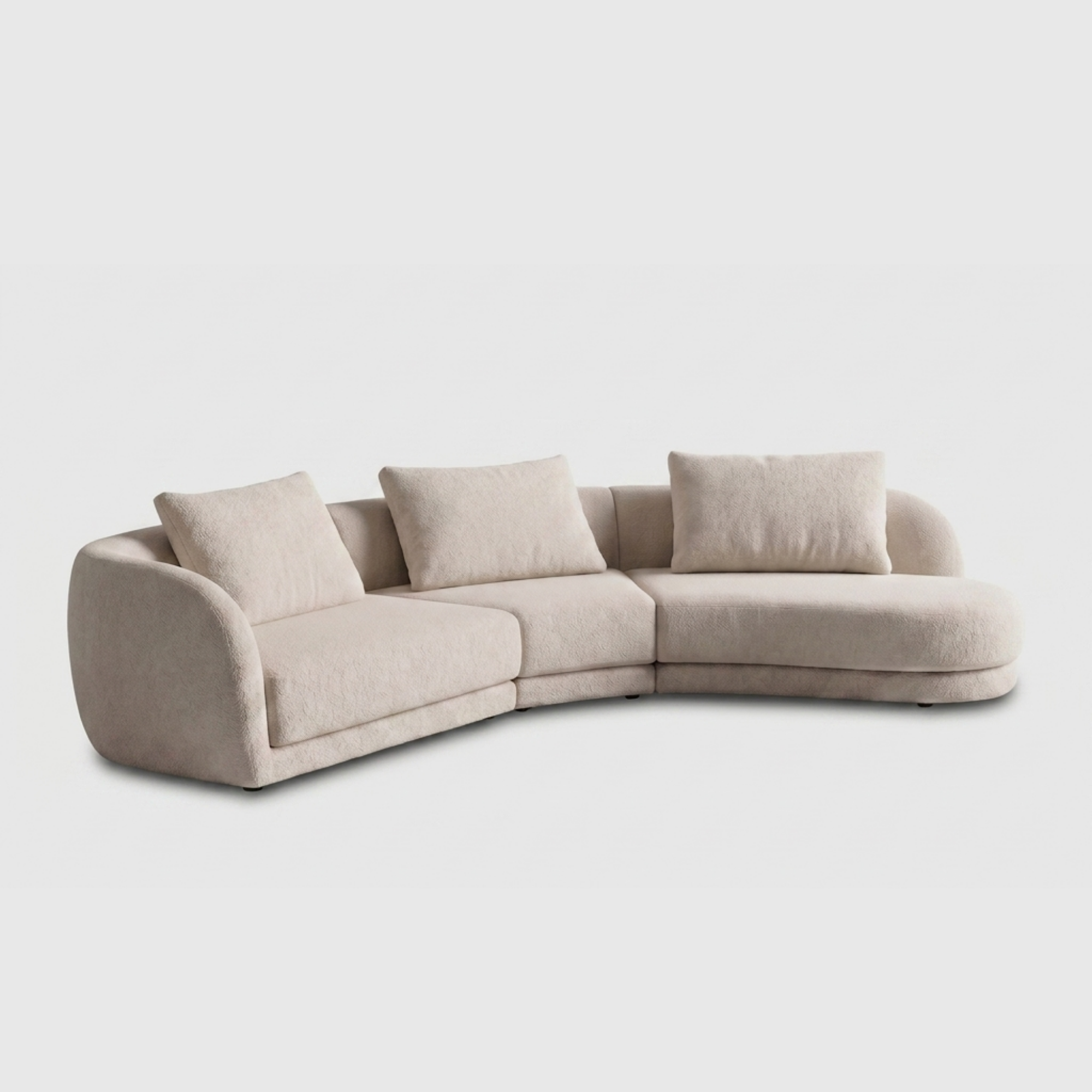 Cirra Sofa - 3 Seater Curved Chaise Sofa