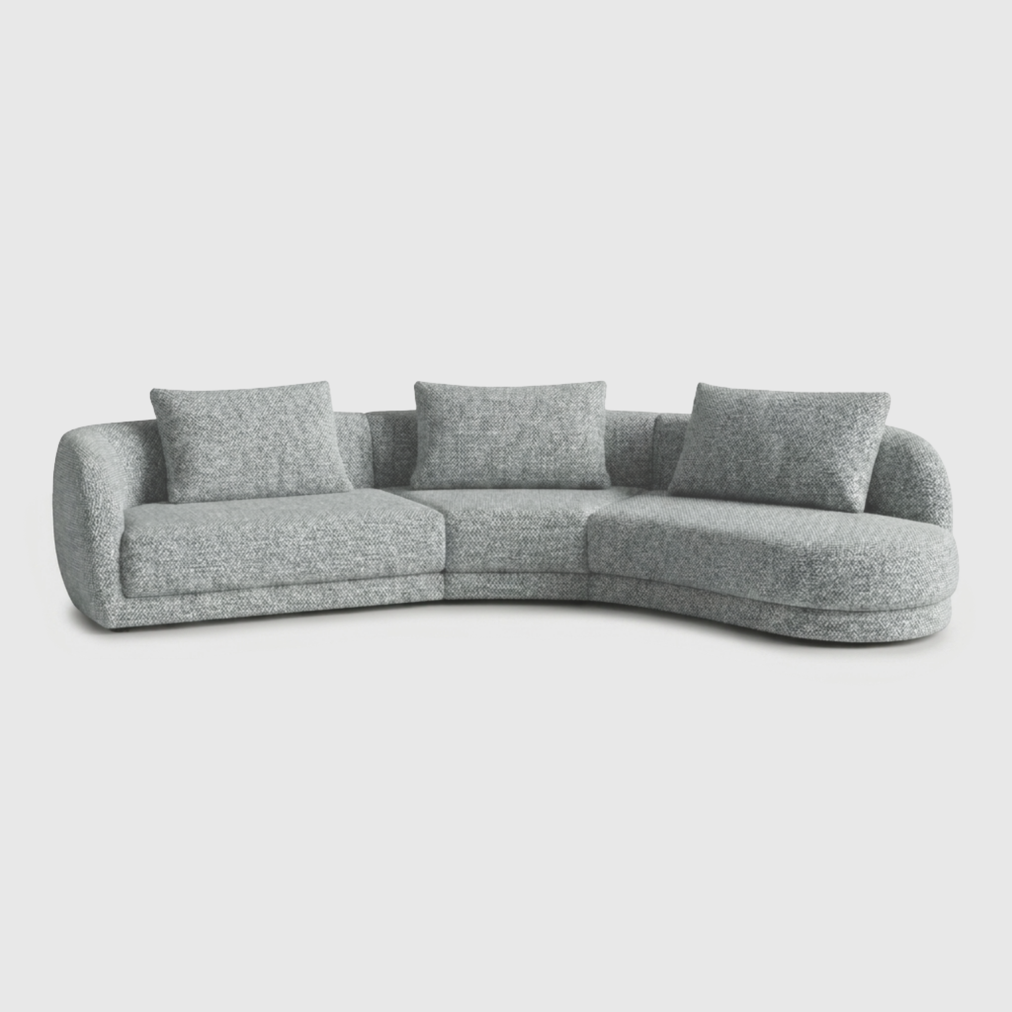 Cirra Sofa - 3 Seater Curved Chaise Sofa