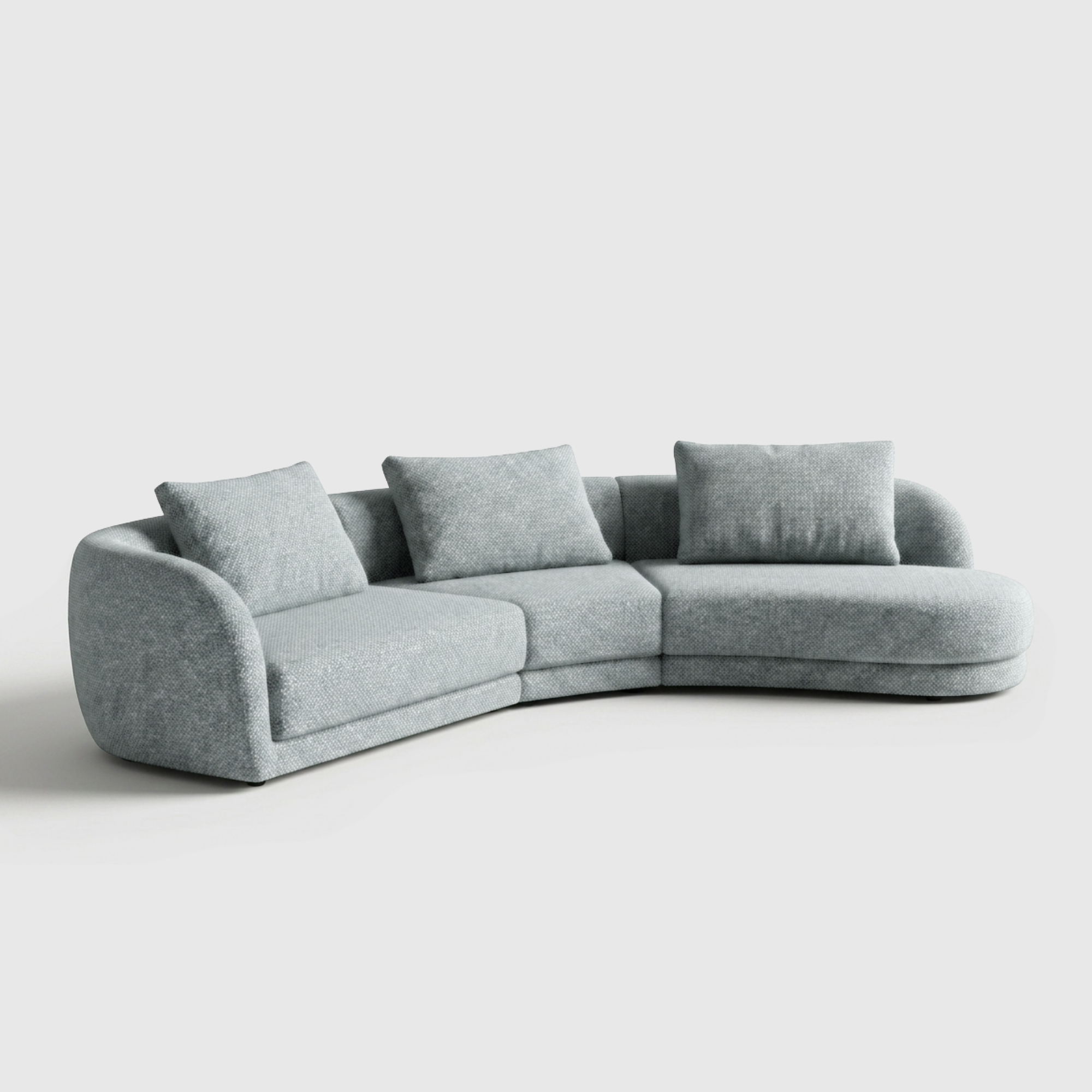 Cirra Sofa - 3 Seater Curved Chaise Sofa