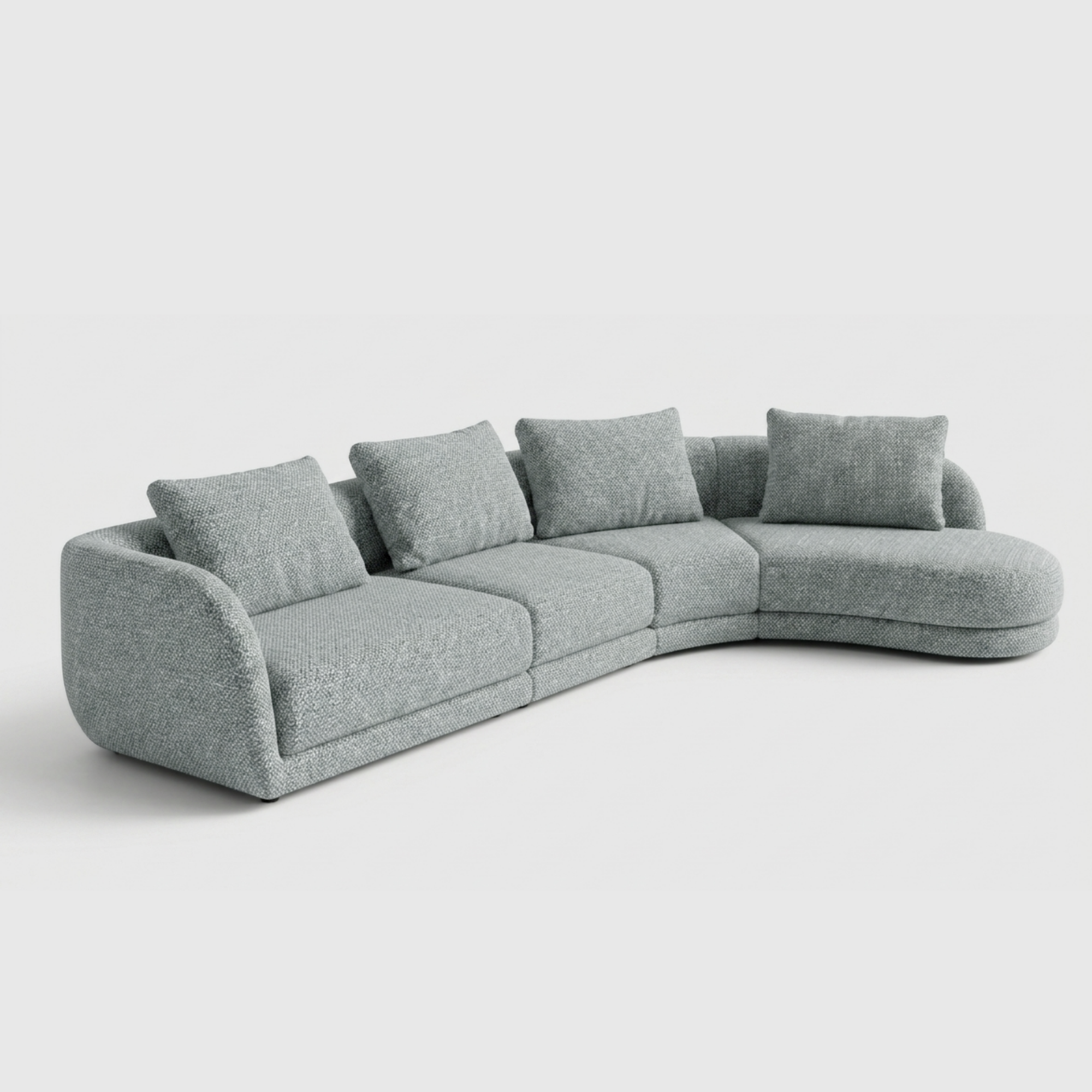Cirra Sofa - 4 Seater Curved Chaise Sofa