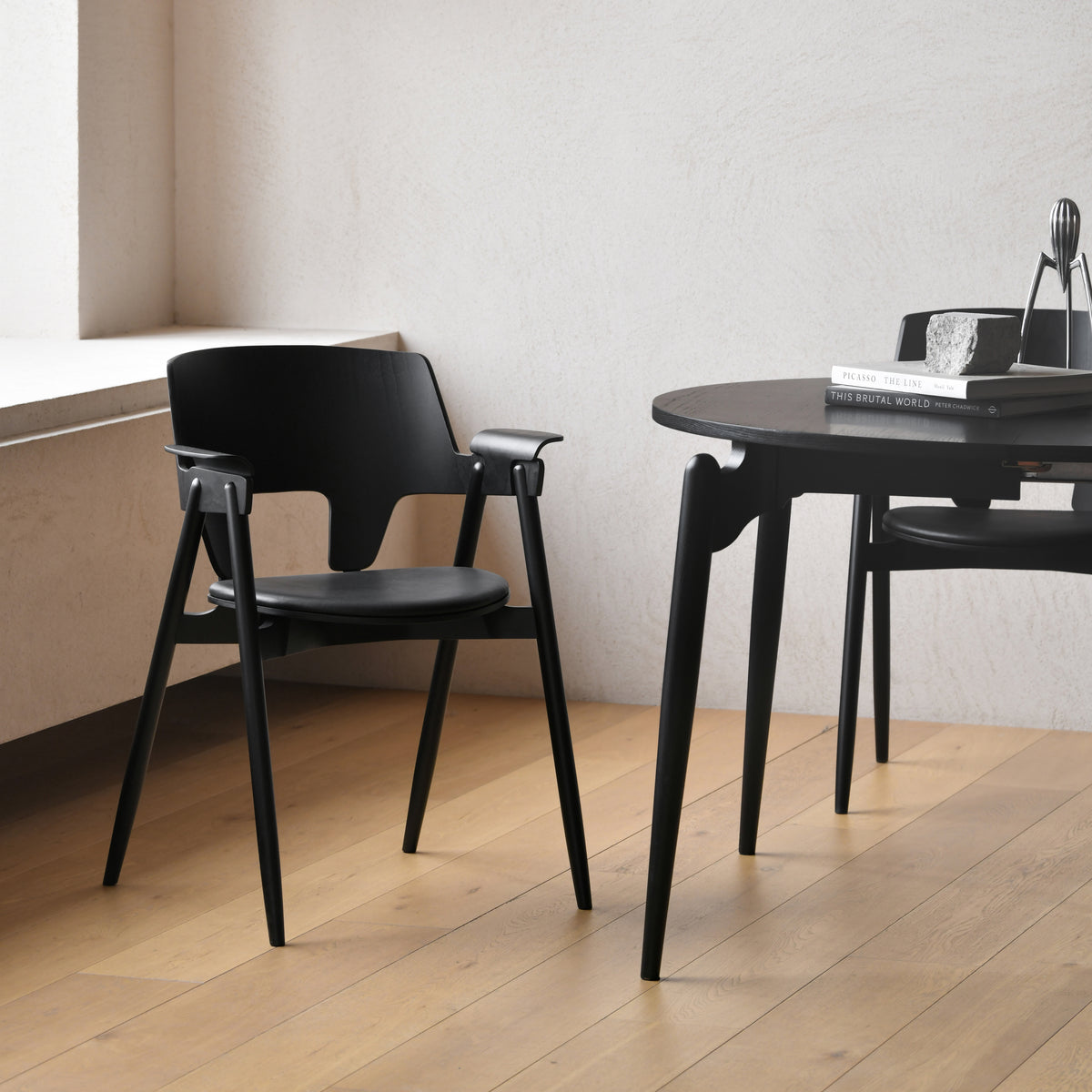New Piece_Cadot_Woodpecker Dining Chair_Black Timber & Black Leather_Dining Chair_4