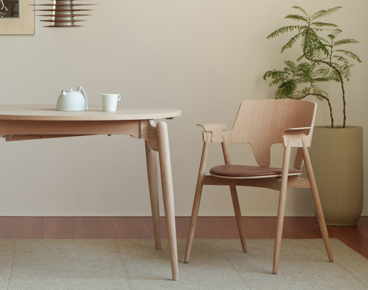 New Piece_Cadot_Woodpecker Dining Chair_White Oak & Beige Leather_Dining Chair_7