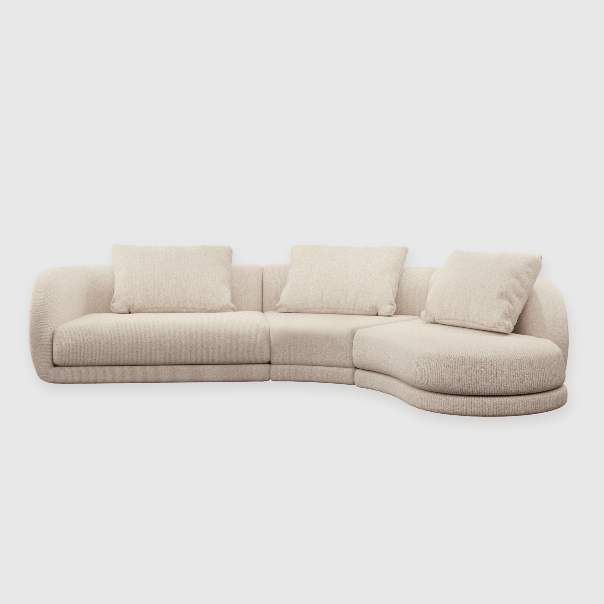 Cirra Sofa - 3 Seater Curved Chaise Sofa