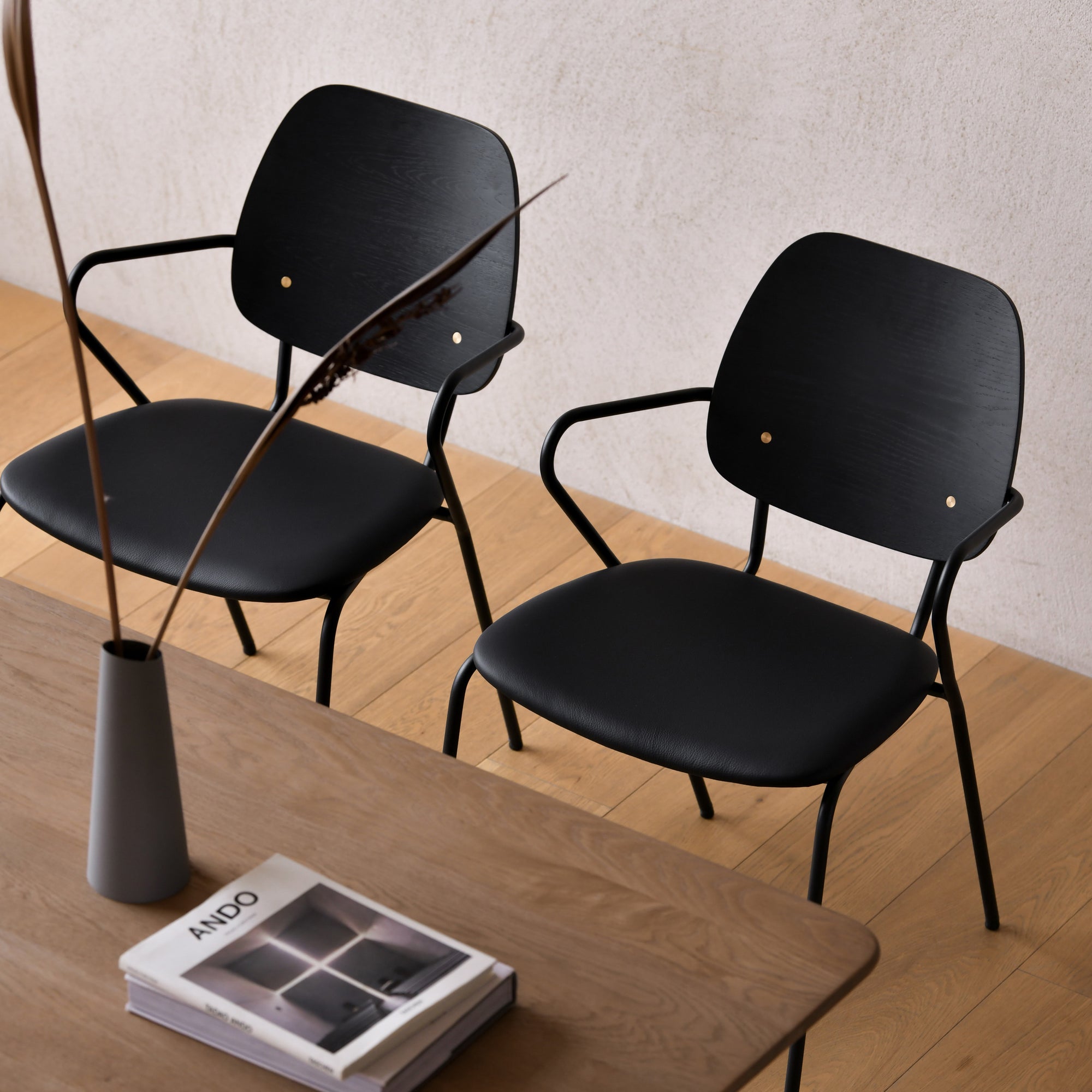 New Piece_Cadot_Queen B Dining Chair Leather Upholstered Seat_Black_Dining Chair_2