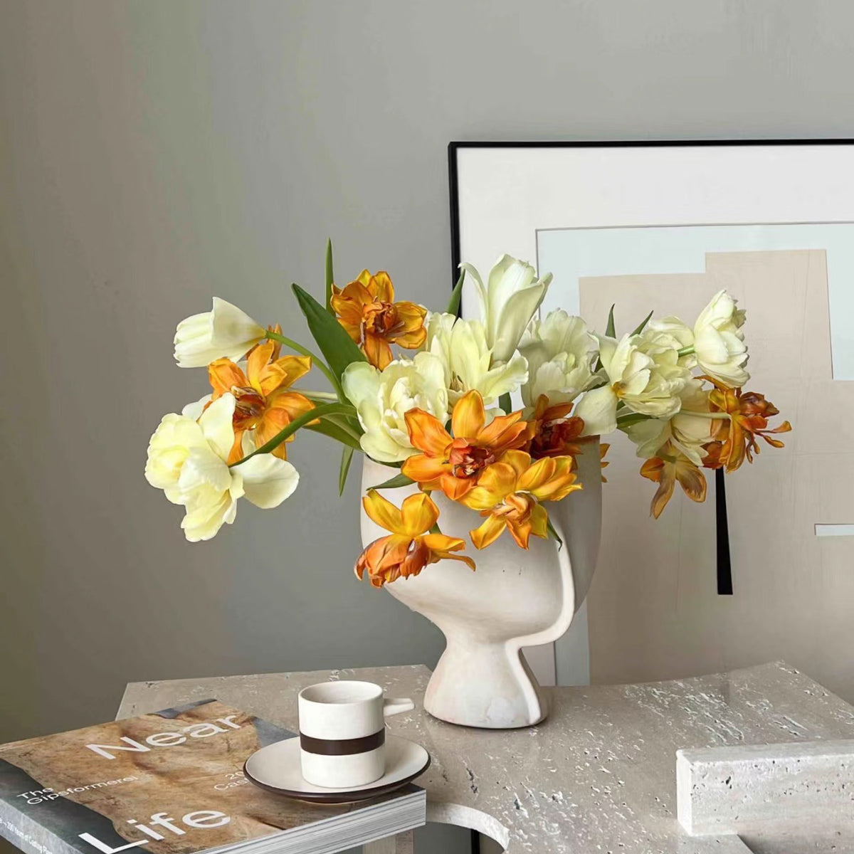 New Piece_Kae_U-Pot Vase_Beige_Vase_Decorative Objects_2