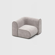 New Piece Curv Modular Sofa Corner in Oatmeal, Tweed and Chenille upholstery finishes