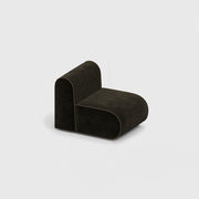 New Piece Curv Modular Sofa Middle in Charcoal, Tweed and Chenille upholstery finishes