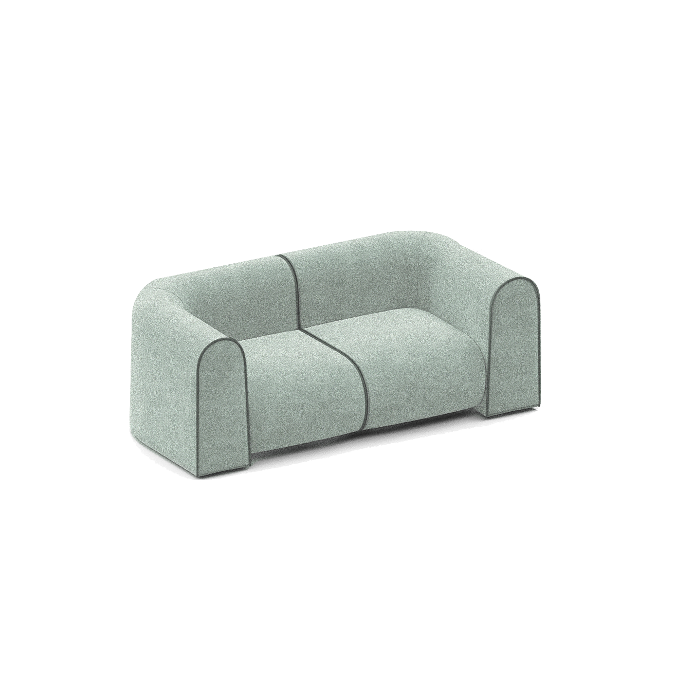 New Piece_Lift Loft_Large Curv Modular Sofa 2 Seater_Aegean_Modular Sofa _1