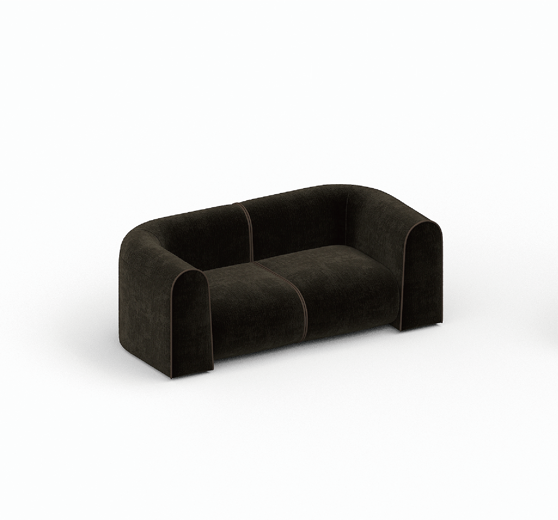 New Piece_Lift Loft_Large Curv Modular Sofa 2 Seater_Charcoal_Modular Sofa _1