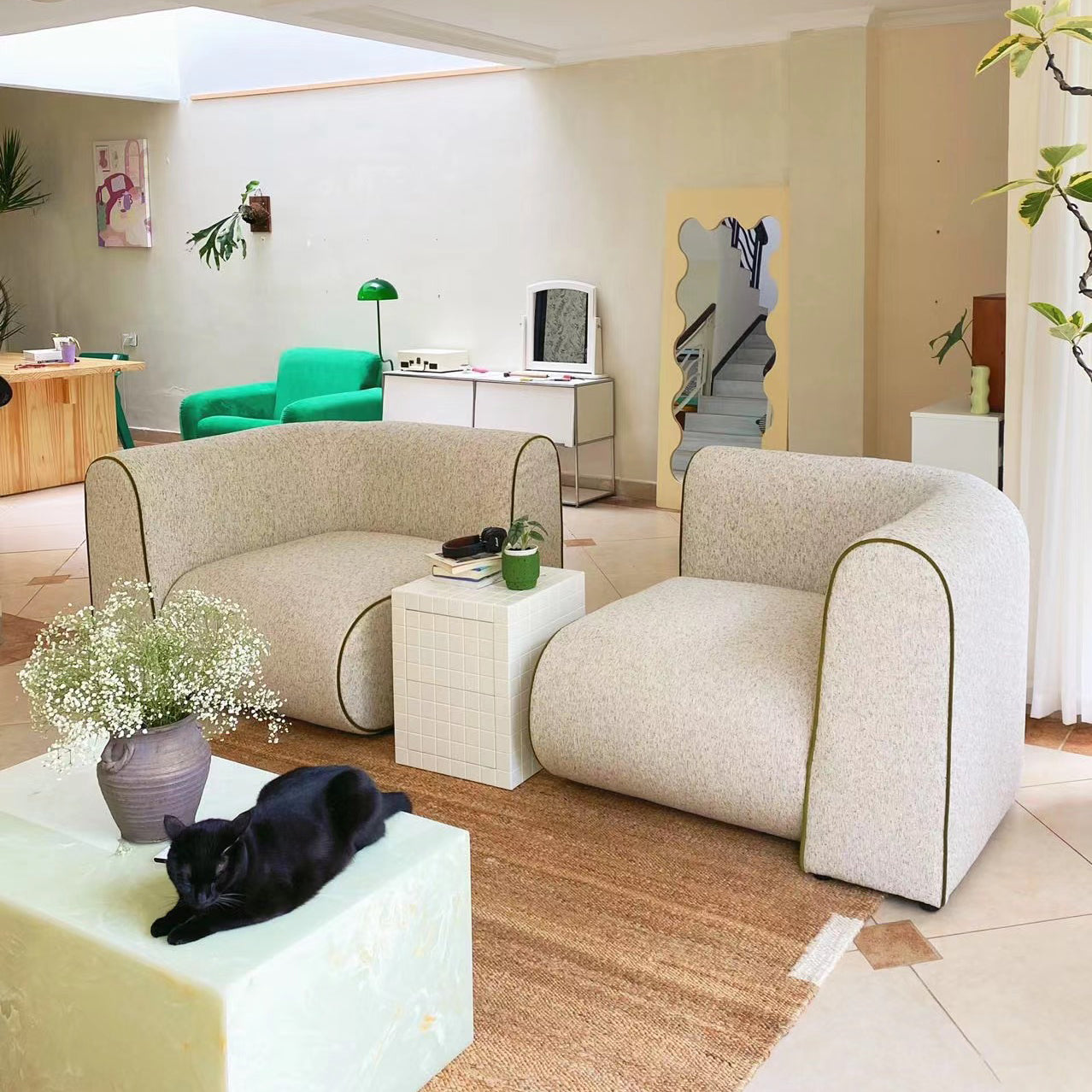 New Piece_Lift Loft_Large Curv Modular Sofa 2 Seater_Sand_Modular Sofa _5