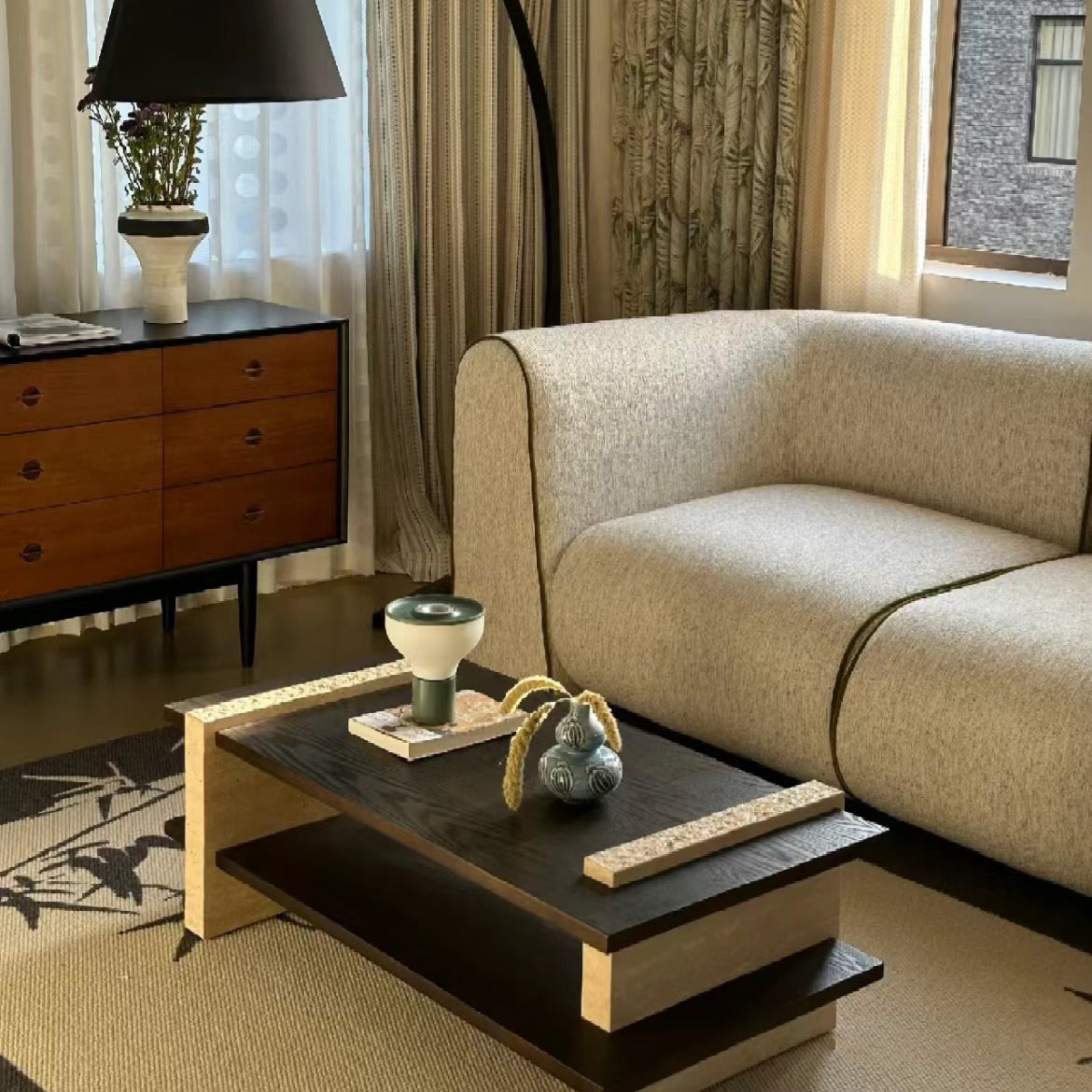 New Piece_Lift Loft_Large Curv Modular Sofa 2 Seater_Tweed_Modular Sofa _4
