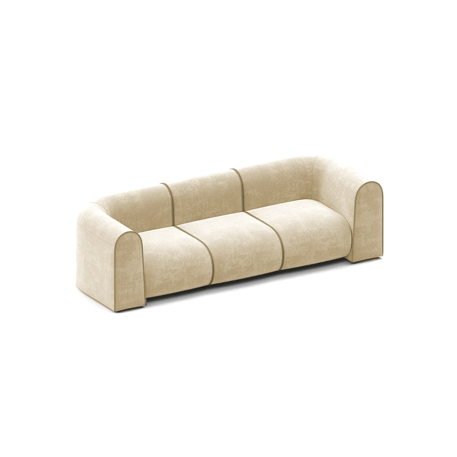 New Piece_Lift Loft_Large Curv Modular Sofa 3 Seater_Sand_Modular Sofa _1