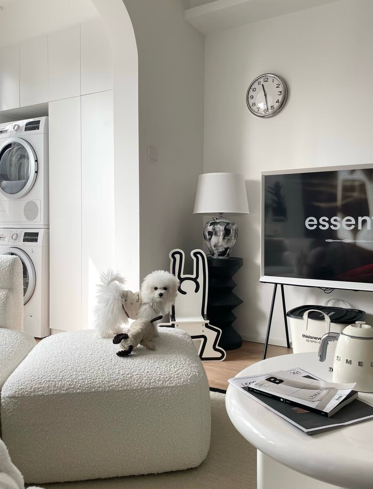 New Piece_Lift Loft_Loaf Armchair Boucle_Loaf Ottoman Boucle_White_Modular Sofa _2