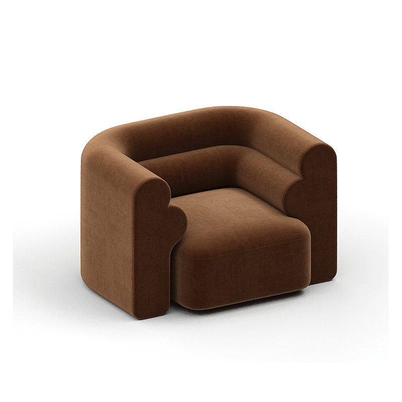 New Piece_Lift Loft_Loaf Armchair Velvet_ Caramel_Modular Sofa _1