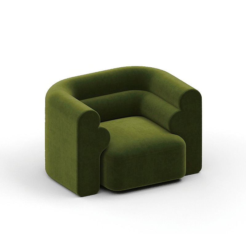New Piece_Lift Loft_Loaf Armchair Velvet_ Forest Green_Modular Sofa _1
