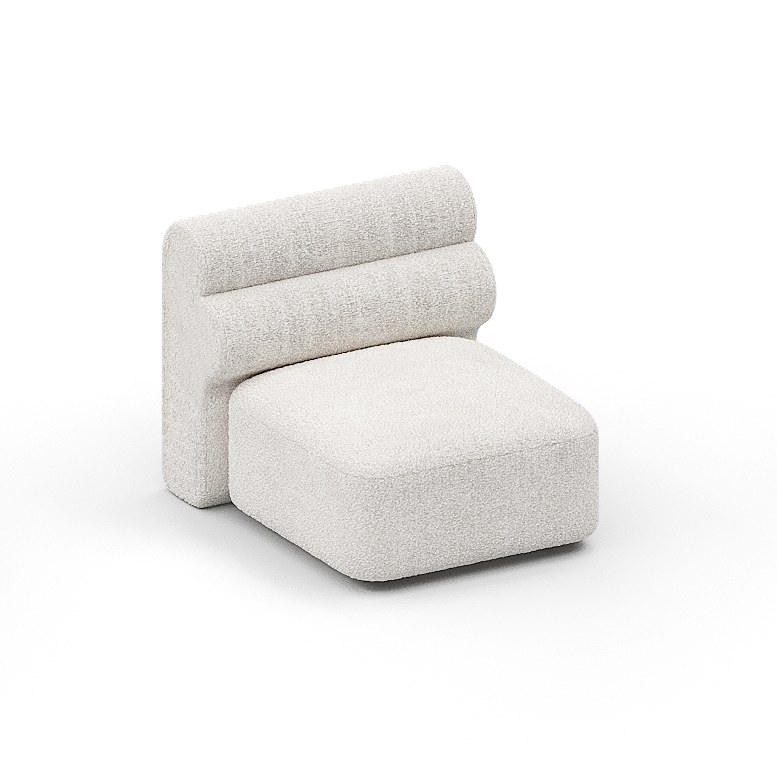 New Piece_Lift Loft_Loaf Armless Modular Sofa Boucle_White_Modular Sofa _1