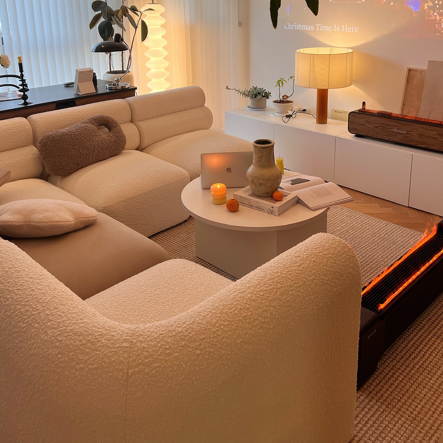 New Piece_Lift Loft_Loaf Armless Modular Sofa Boucle_White_Modular Sofa _3