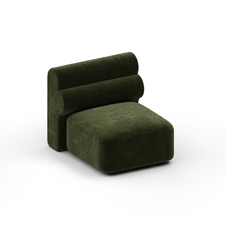 New Piece_Lift Loft_Loaf Armless Modular Sofa Chenille_ Moss_Modular Sofa _1
