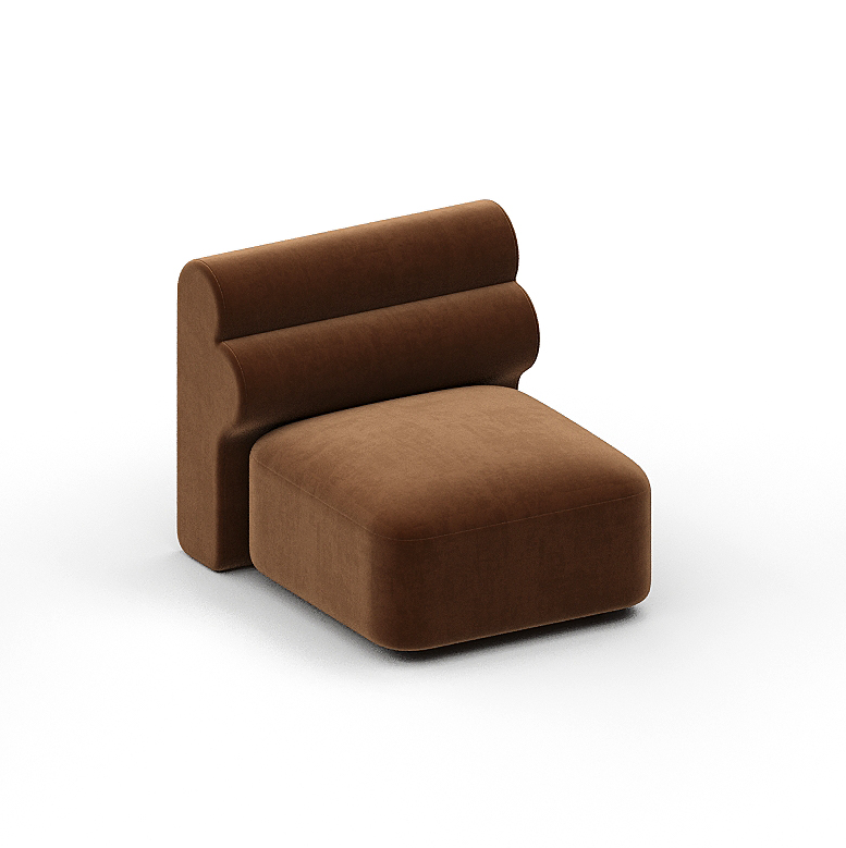 New Piece_Lift Loft_Loaf Armless Modular Sofa Velvet_ Caramel_Modular Sofa _1
