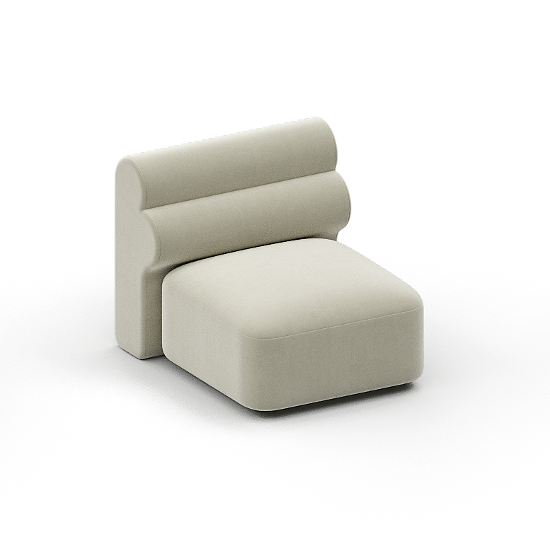 New Piece_Lift Loft_Loaf Armless Modular Sofa Velvet_ Cream_Modular Sofa _2