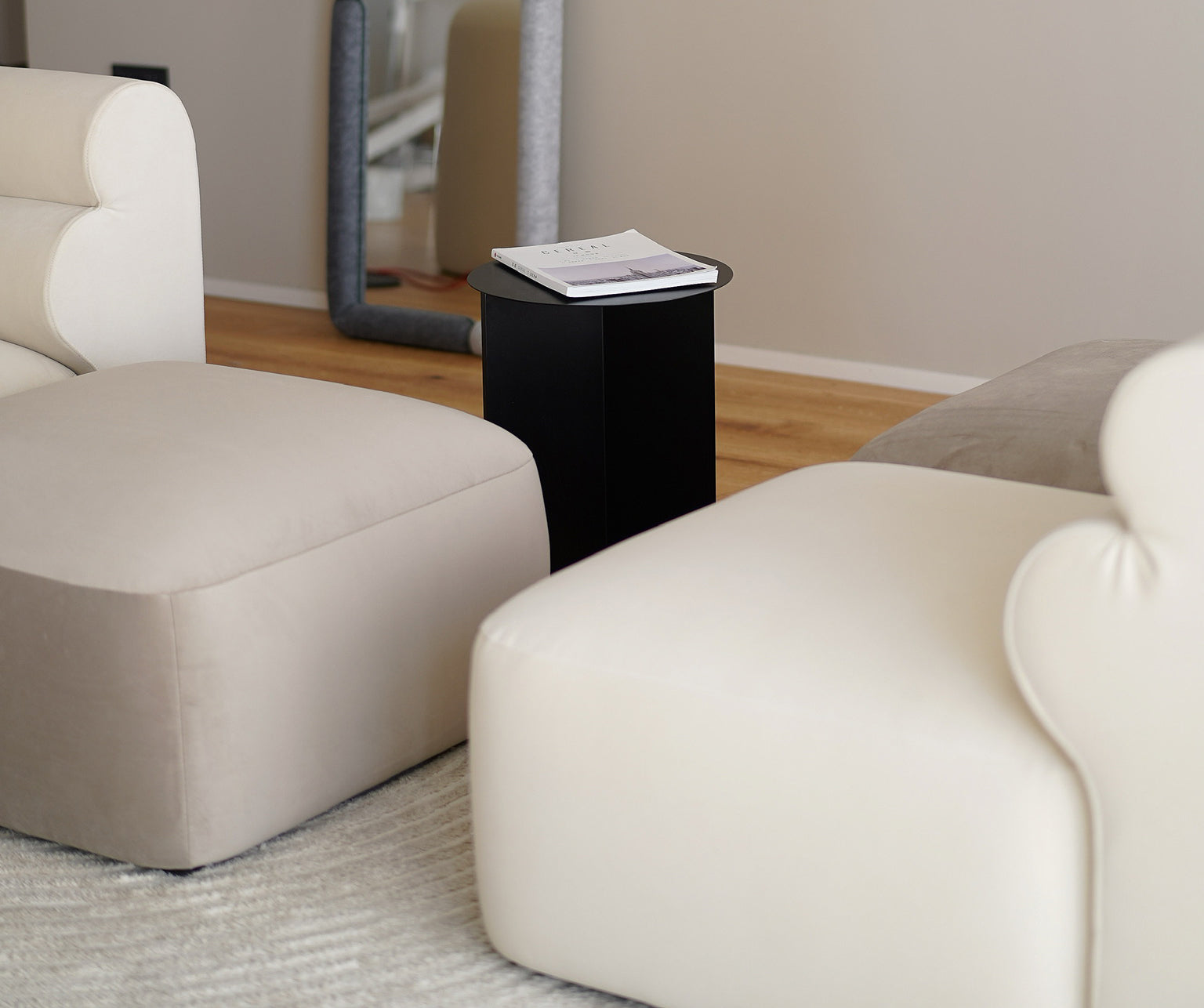 New Piece_Lift Loft_Loaf Armless Modular Sofa Velvet_ Cream_Modular Sofa _3
