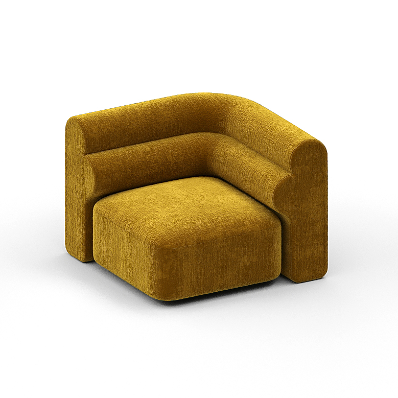 New Piece_Lift Loft_Loaf Corner Modular Sofa Chenille_ Turmeric_Modular Sofa _1