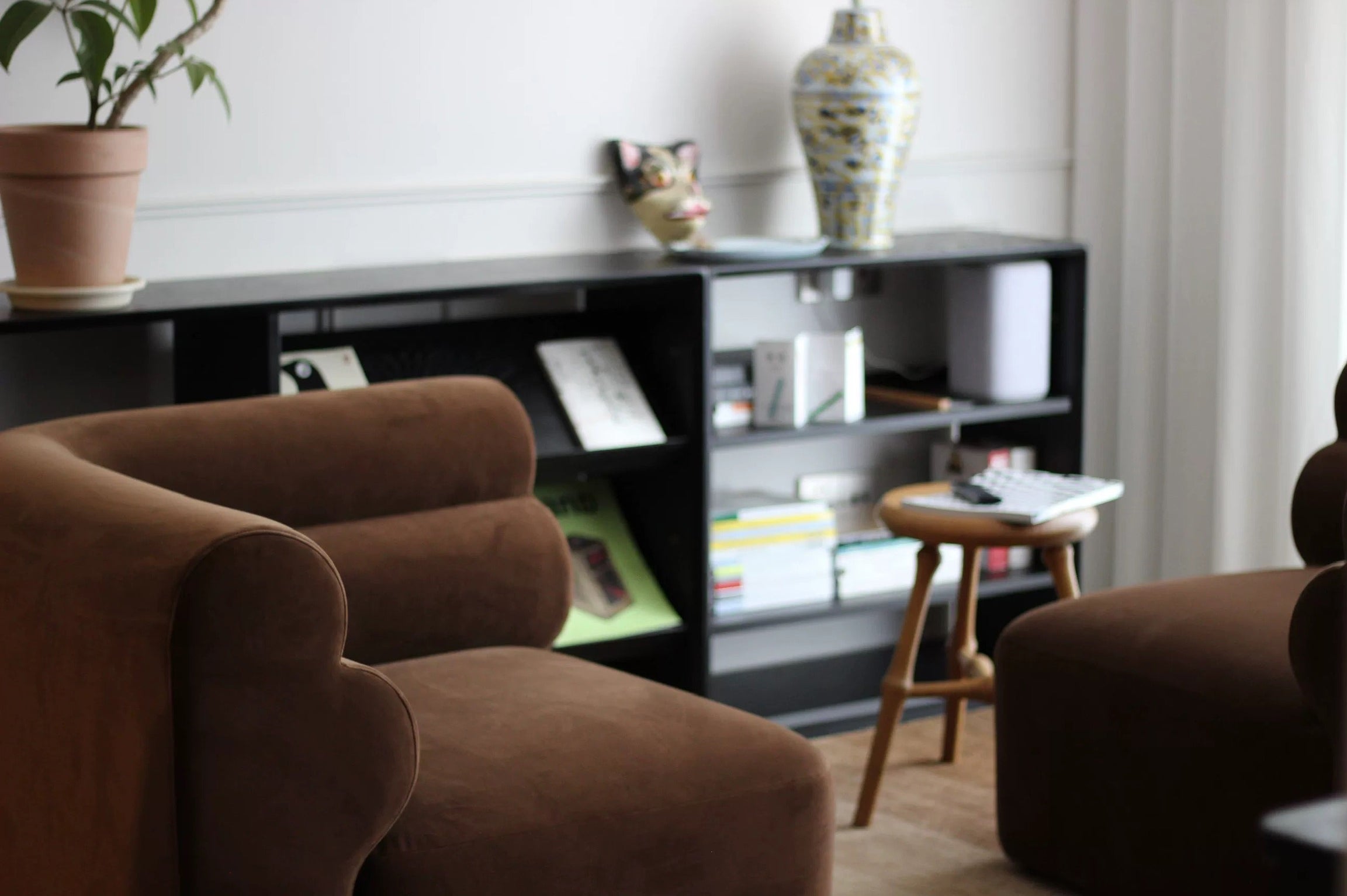 New Piece_Lift Loft_Loaf Corner Modular Sofa Velvet_  Caramel _Modular Sofa _5