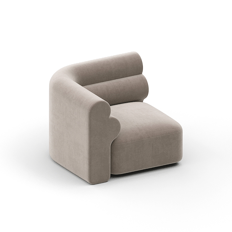 New Piece_Lift Loft_Loaf Corner Modular Sofa Velvet_ Wheat_Modular Sofa _2