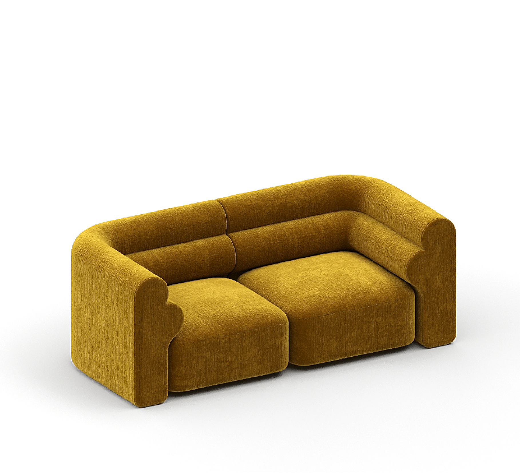 New Piece_Lift Loft_Loaf Modular Sofa 2 Seater Chenille_ Turmeric_Modular Sofa _1