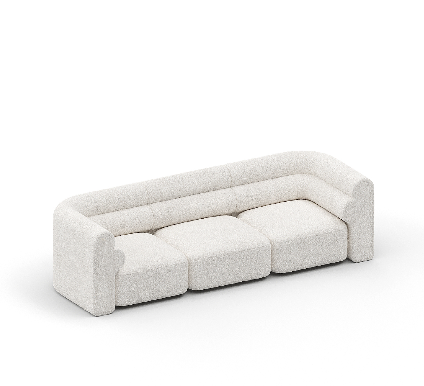 New Piece_Lift Loft_Loaf Modular Sofa 3 Seater Boucle_White_Modular Sofa _1