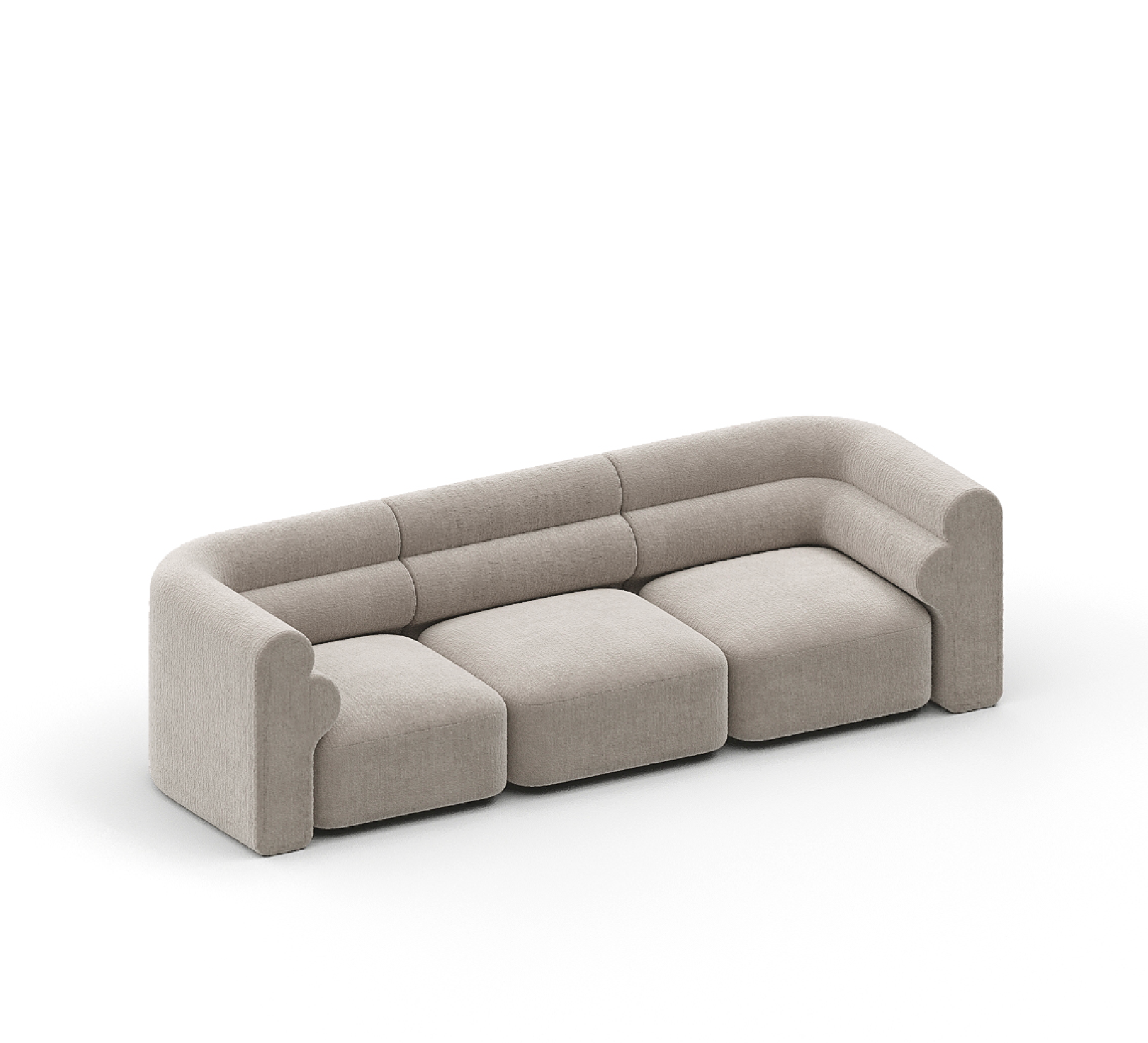 New Piece_Lift Loft_Loaf Modular Sofa 3 Seater Chenille_ Oatmeal_Modular Sofa _1