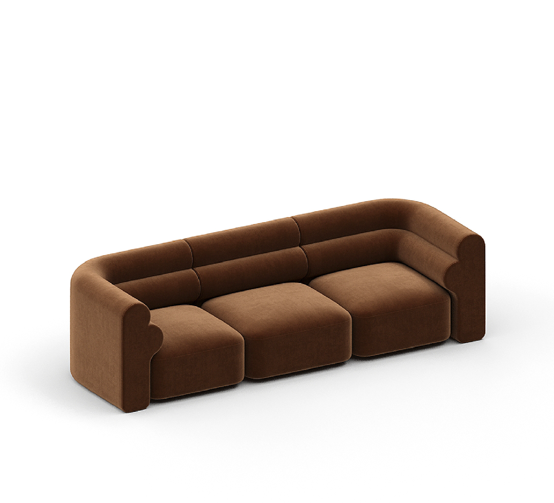 New Piece_Lift Loft_Loaf Modular Sofa 3 Seater Velvet_ Caramel_Modular Sofa _1