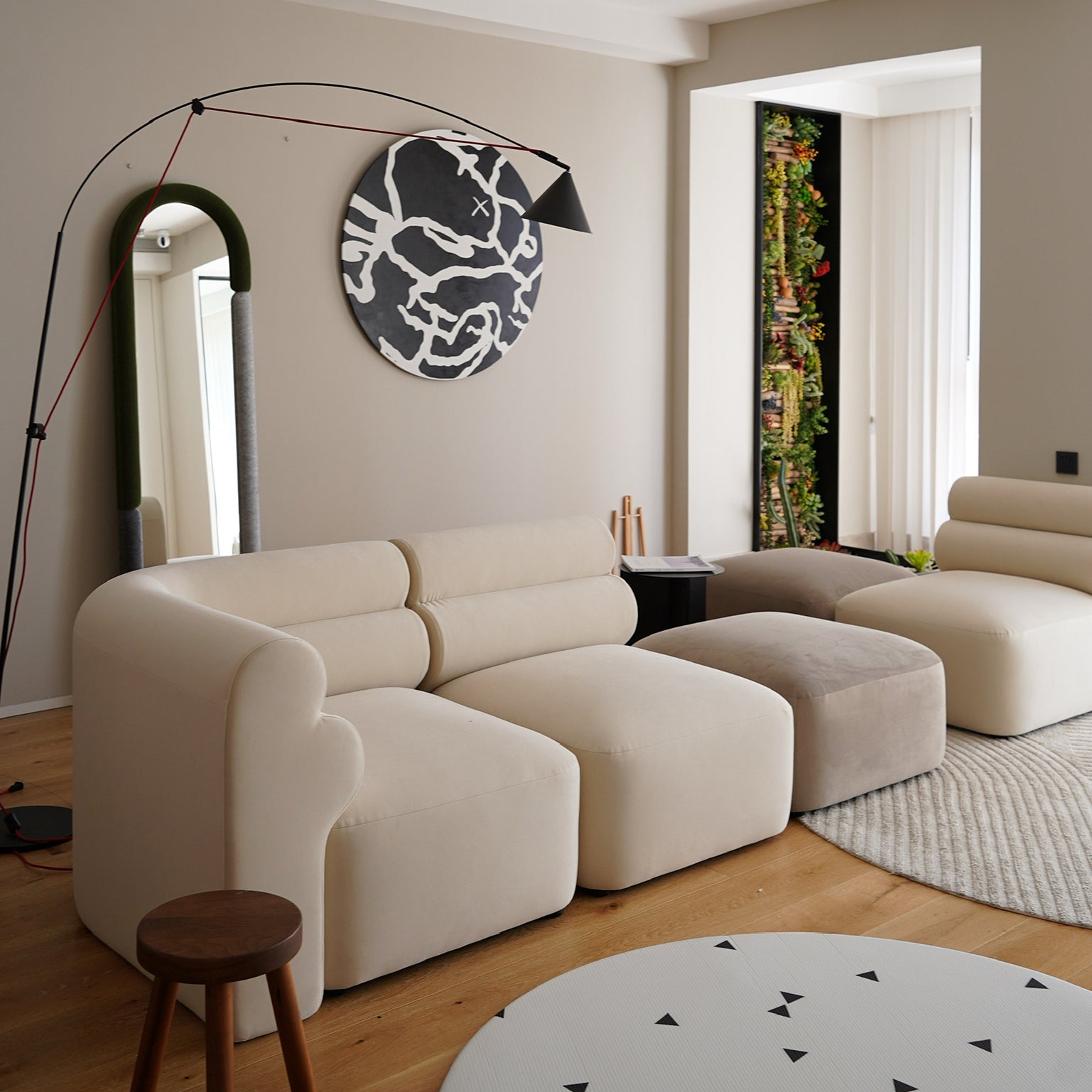 New Piece_Lift Loft_Loaf Modular Sofa 3 Seater Velvet_ Cream_Modular Sofa _3