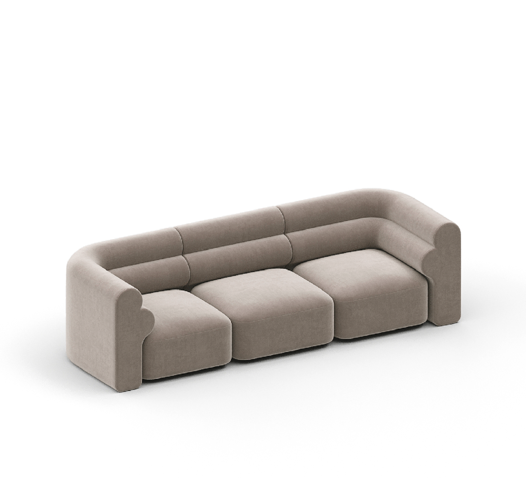 New Piece_Lift Loft_Loaf Modular Sofa 3 Seater Velvet_ Wheat_Modular Sofa _1