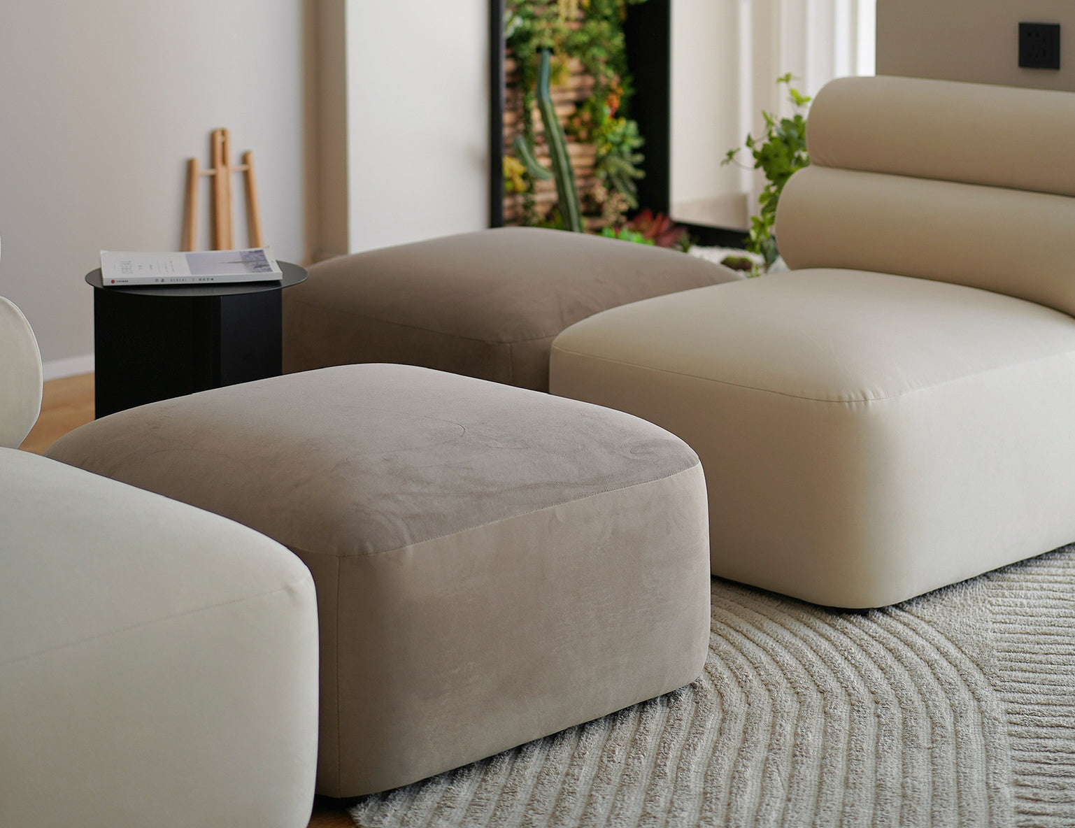 New Piece_Lift Loft_Loaf Ottoman Velvet_ Wheat_Modular Sofa _2