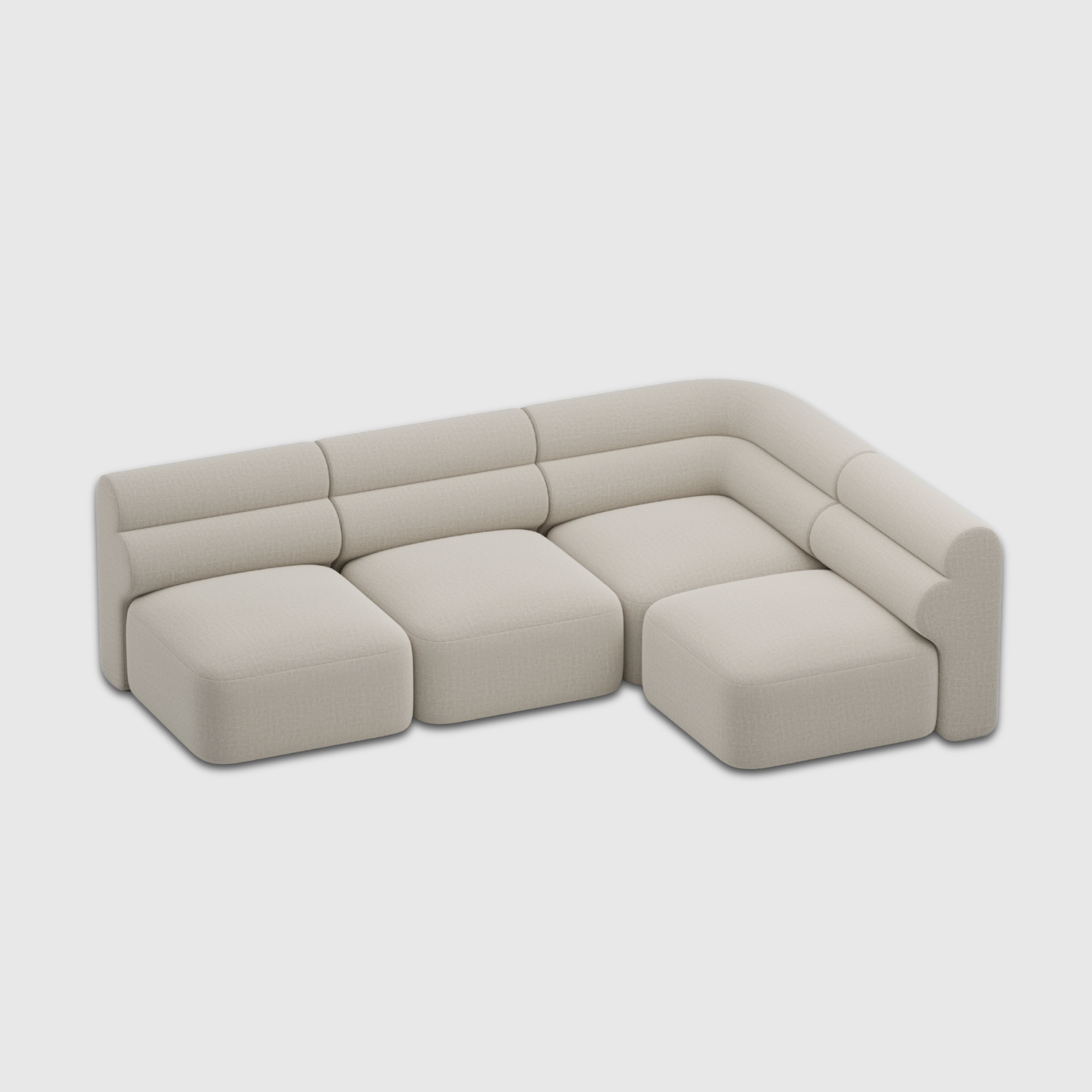 Loaf Modular Sofa - 3 Seater Armless Chaise