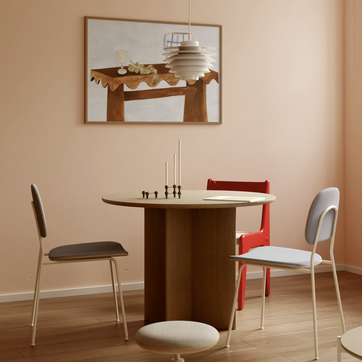 New Piece_Papa_Iris Round Dining Table_Oak_Dining Table_6