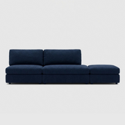 New Piece Ode Sofa 3 Seater Armless Chaise in Marine, Sepia and Bone finishes