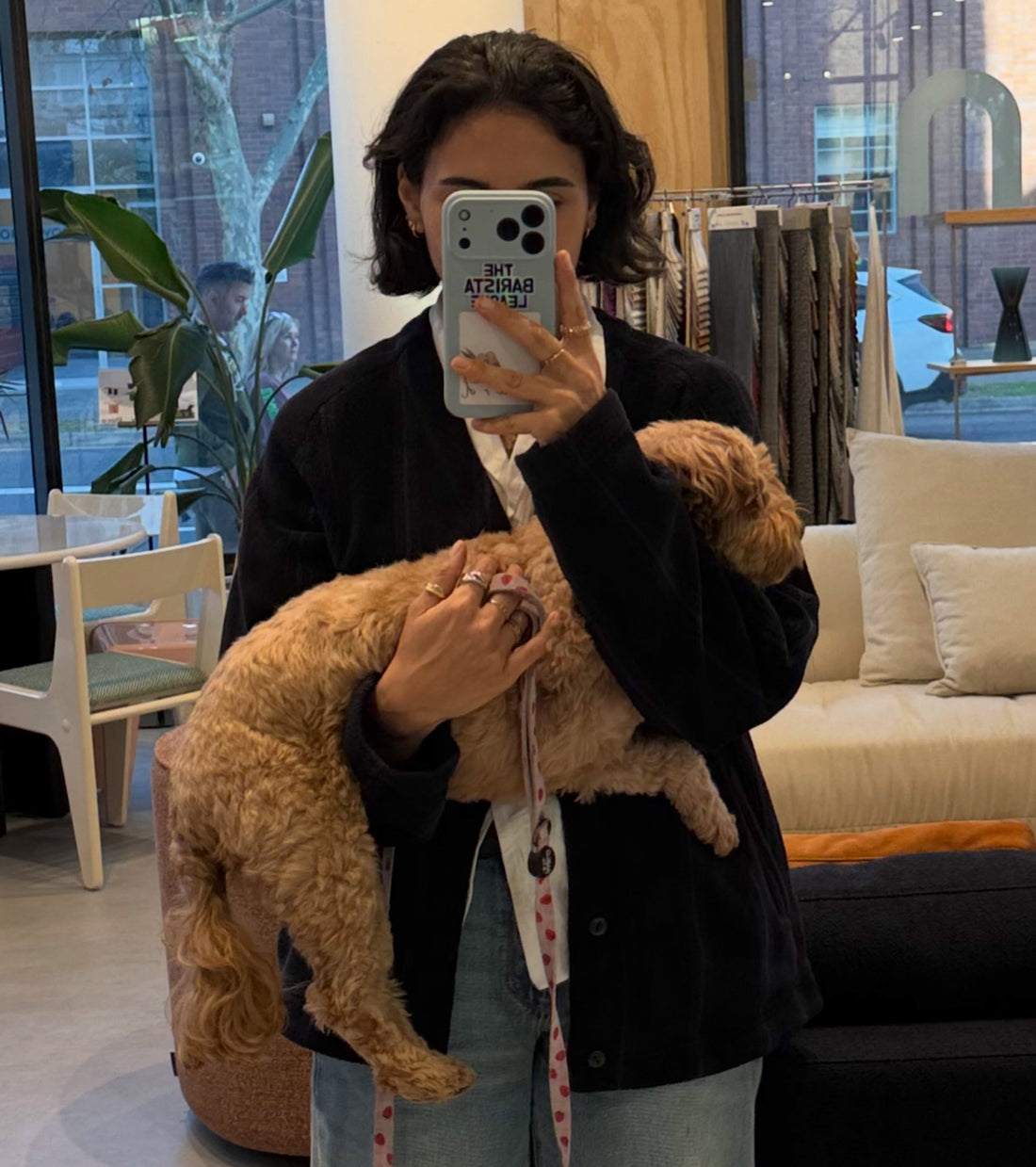 ardsydney_ visiting the New Piece showroom with her dog