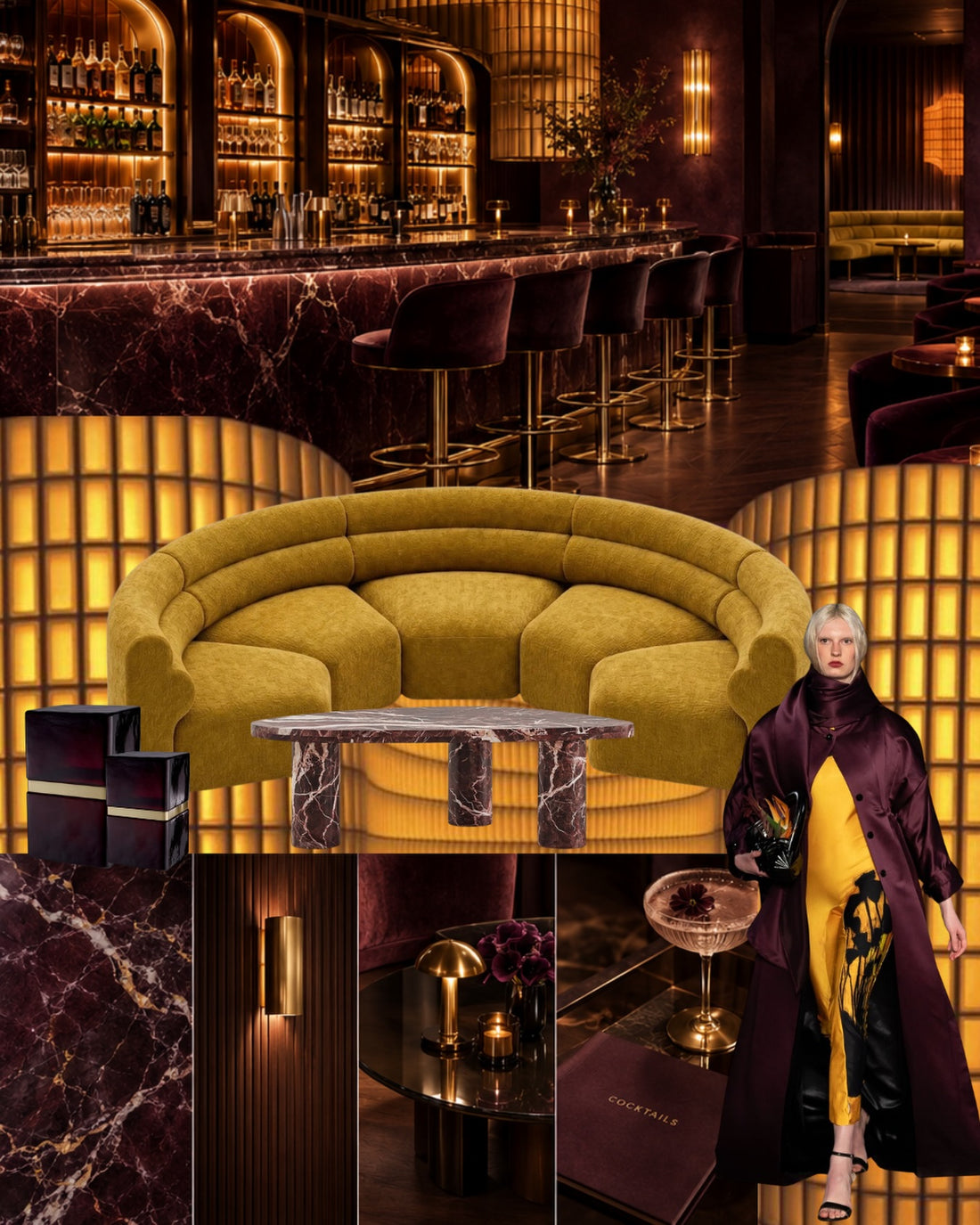 Moody interior moodboard featuring a New Piece sofa by avera.bydesiree